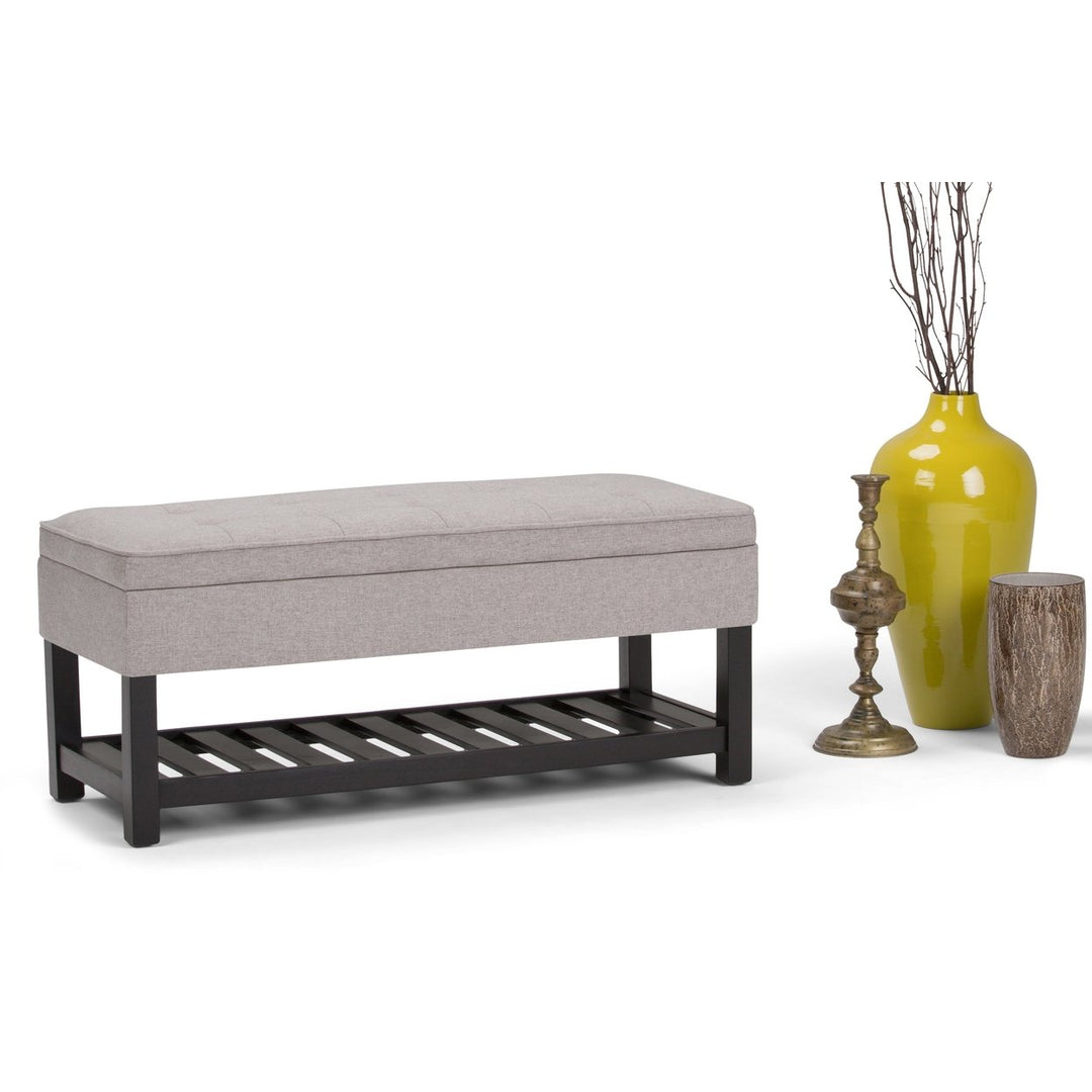 Cosmopolitan Ottoman Bench Linen Storage Tufted Rectangular 43.5 Inch Image 12