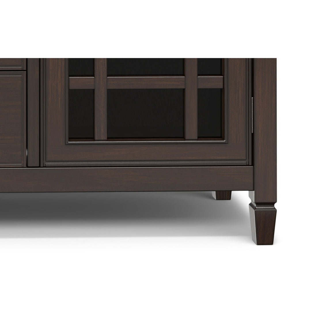 Connaught Tall TV Stand Solid Wood Dark Chestnut for TVs up to 60 Inches Image 6