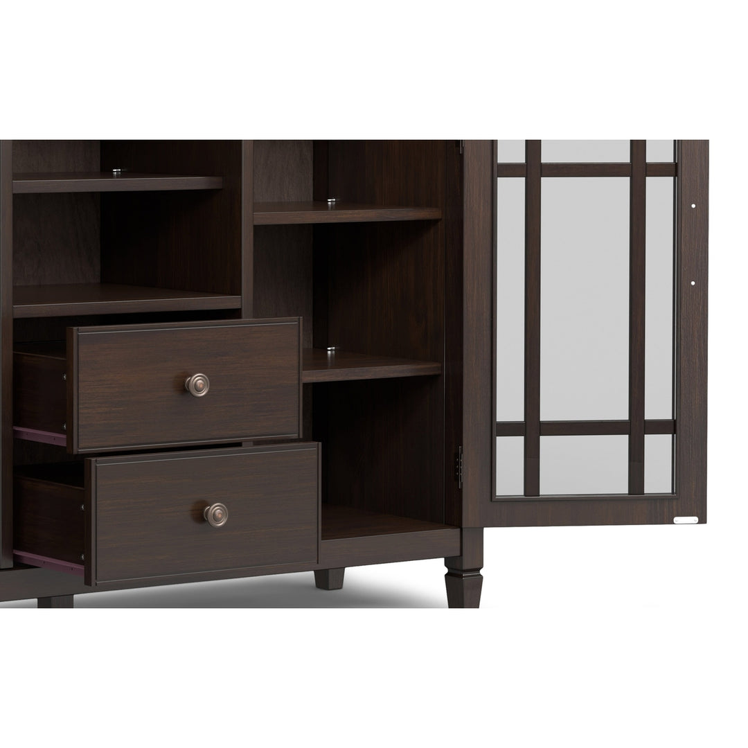 Connaught Tall TV Stand Solid Wood Dark Chestnut for TVs up to 60 Inches Image 7