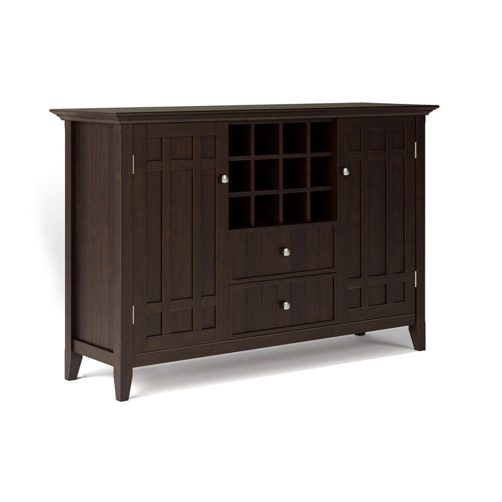 Bedford Sideboard Buffet and Wine Rack Solid Wood Rustic Storage Cabinet 54" Image 1