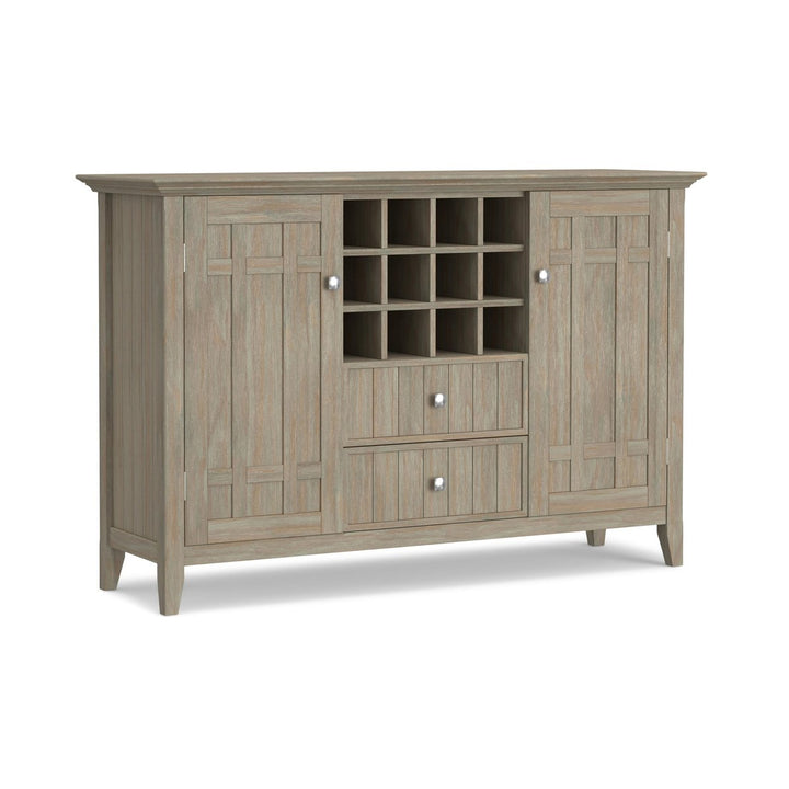 Bedford Sideboard Buffet and Wine Rack Solid Wood Rustic Storage Cabinet 54" Image 1