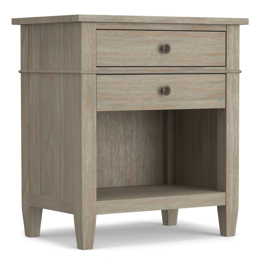 Carlton Bedside Table Solid Wood Storage 2 Drawers 16x24x26 Contemporary Design Image 1