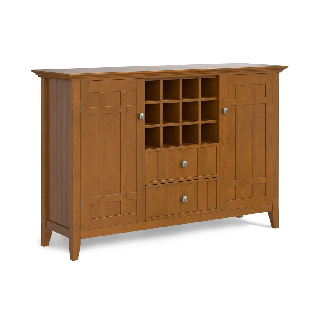 Bedford Sideboard Buffet and Wine Rack Solid Wood Rustic Storage Cabinet 54" Image 1