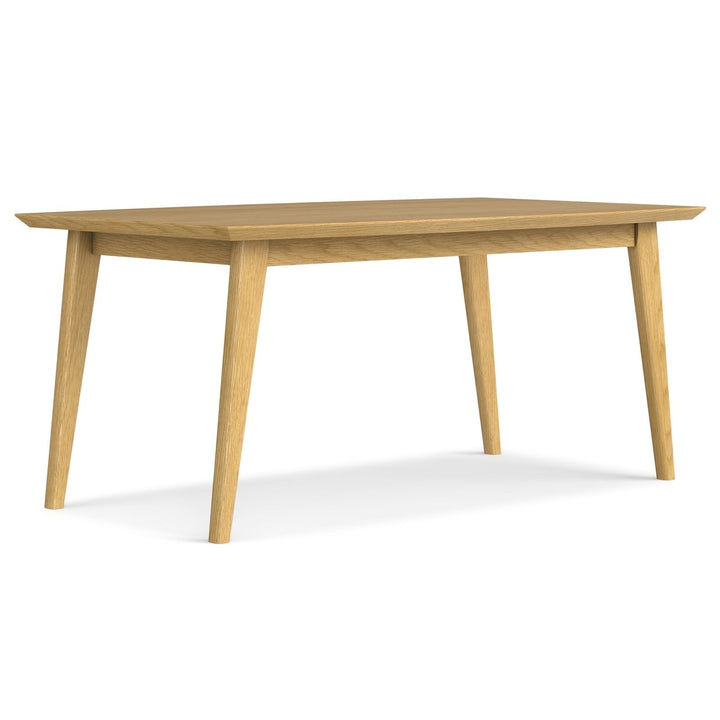 Draper Oak Dining Table 66x40 Mid Century Modern Seats 6 Rubberwood Furniture Image 5