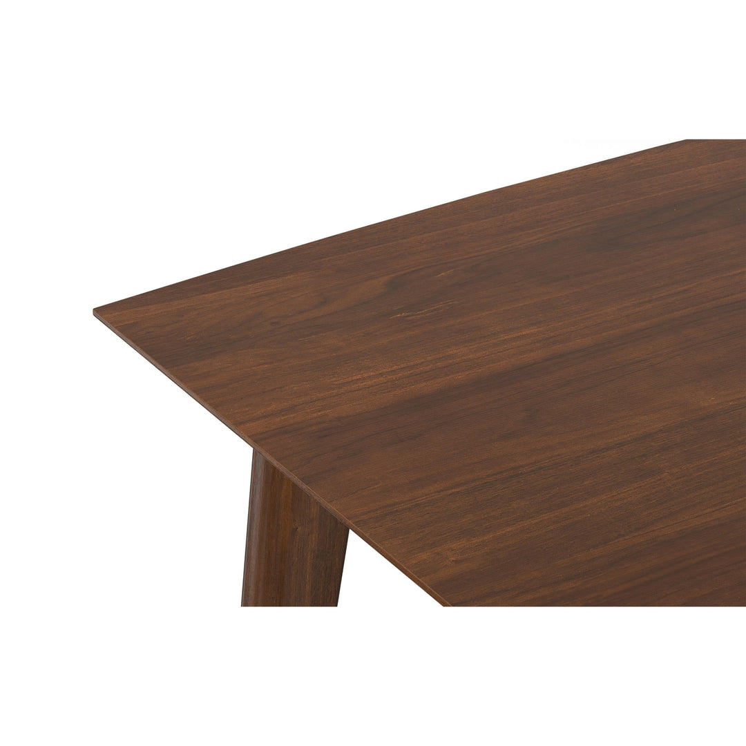 Draper Dining Table Walnut 66x40 Mid Century Solid Rubberwood Modern Design Image 7