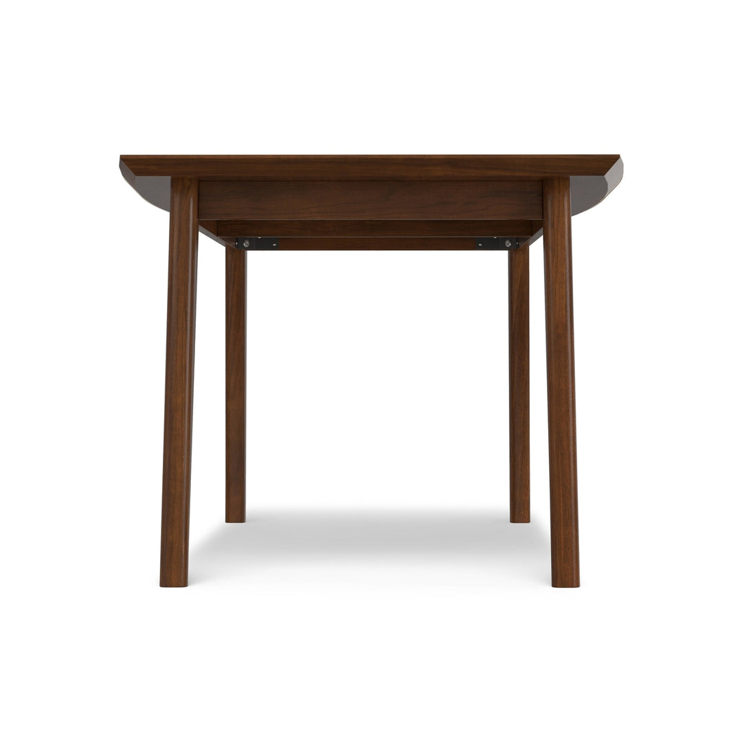 Draper Dining Table Walnut 66x40 Mid Century Solid Rubberwood Modern Design Image 9