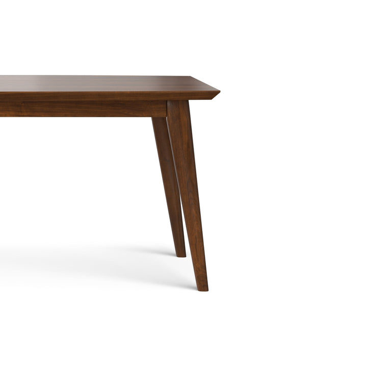 Draper Dining Table Walnut 66x40 Mid Century Solid Rubberwood Modern Design Image 10