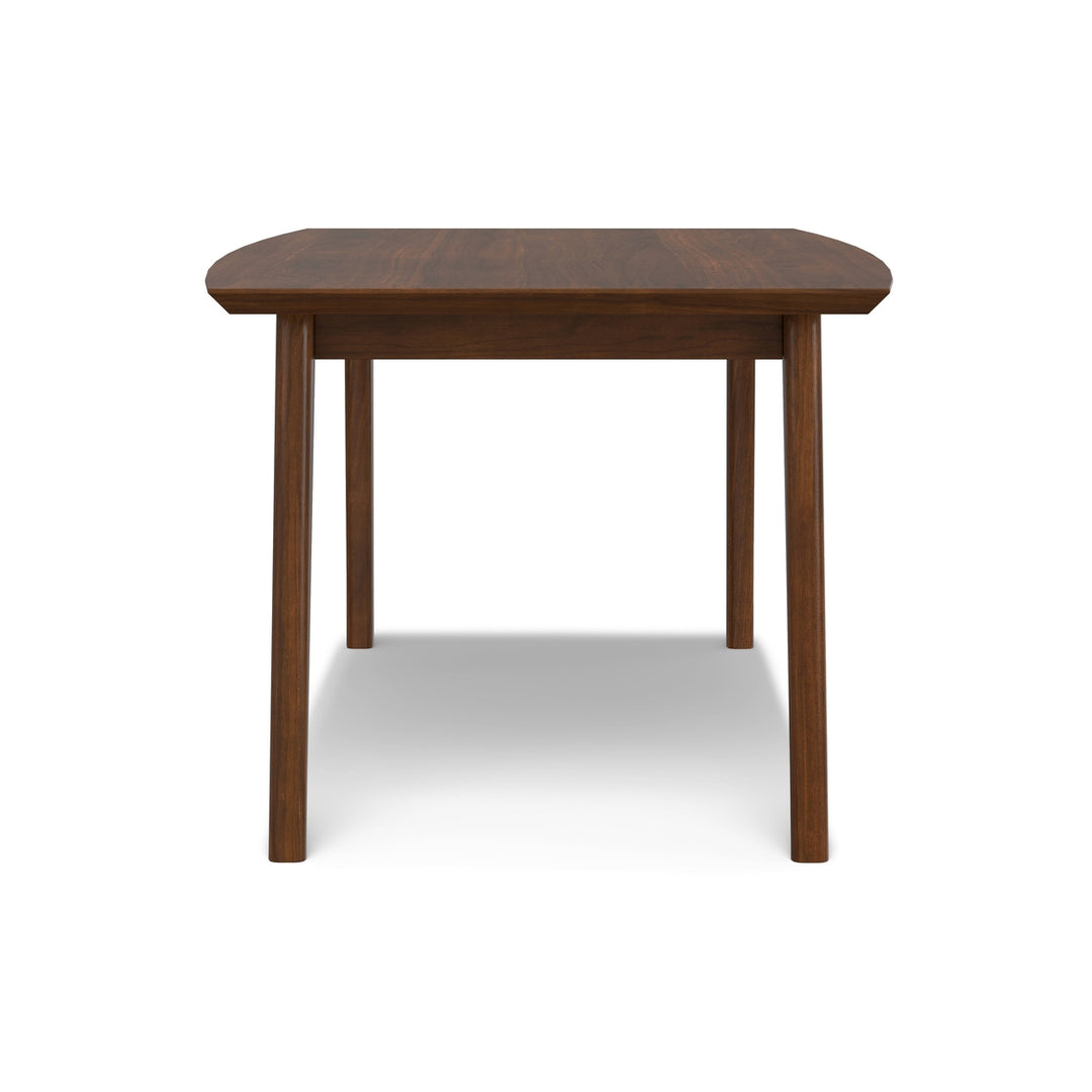 Draper Dining Table Walnut 66x40 Mid Century Solid Rubberwood Modern Design Image 12