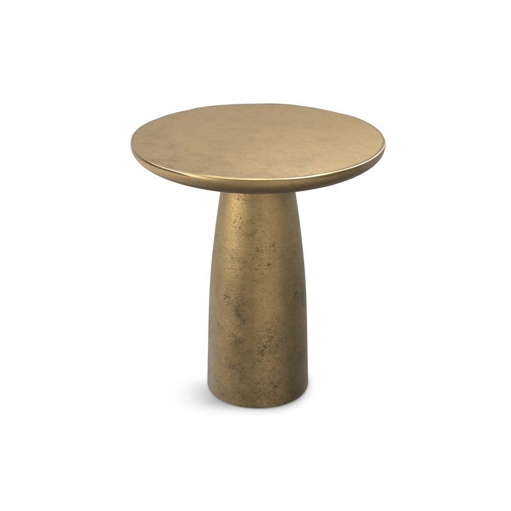 Dominique Side Table Antique Brass Handcrafted Metal Circular End Table Image 2