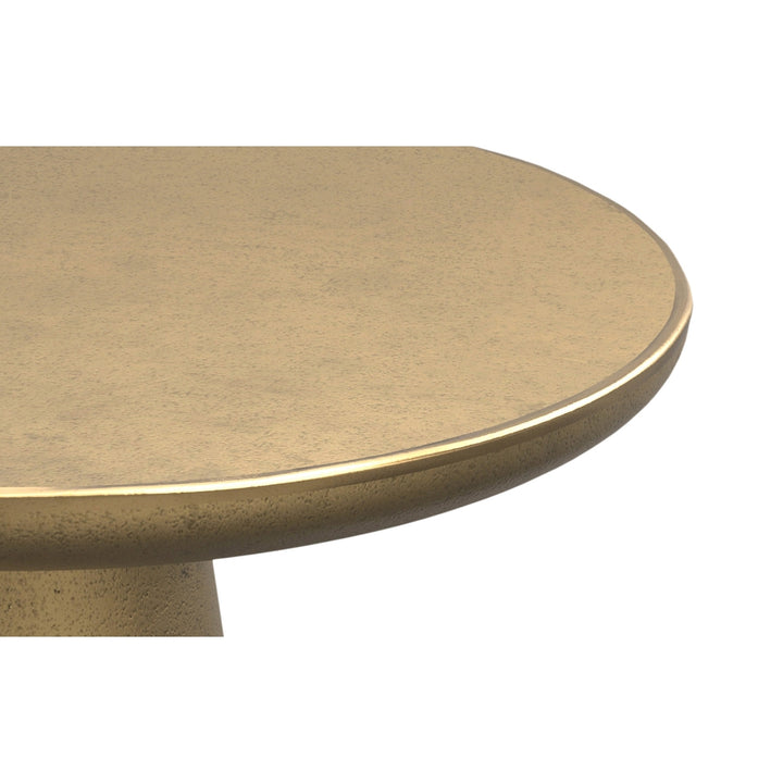 Dominique Side Table Antique Brass Handcrafted Metal Circular End Table Image 4