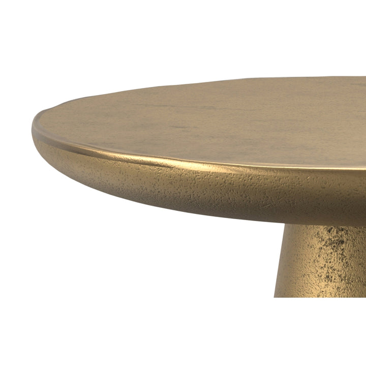 Dominique Side Table Antique Brass Handcrafted Metal Circular End Table Image 6