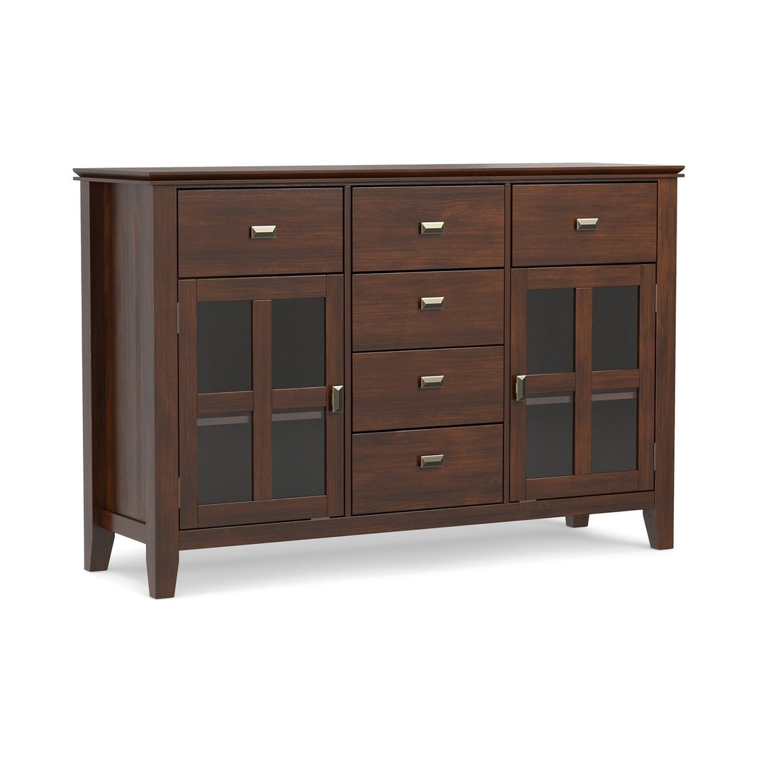 Artisan Sideboard Buffet Solid Wood Storage Cabinet 54 Inch Handmade Adjustable Shelf Image 1