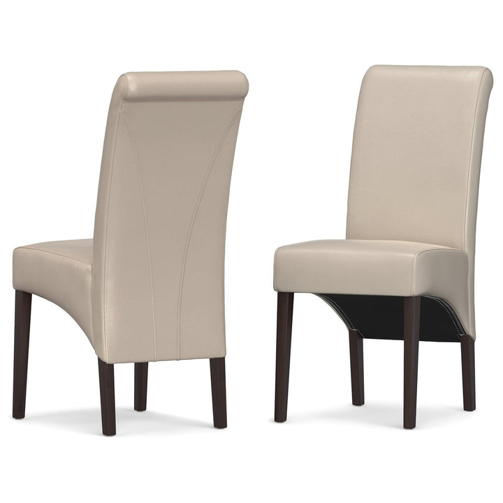 Avalon Dining Chair Set of 2 Faux Leather Curved Back Kitchen Office Seating Image 1