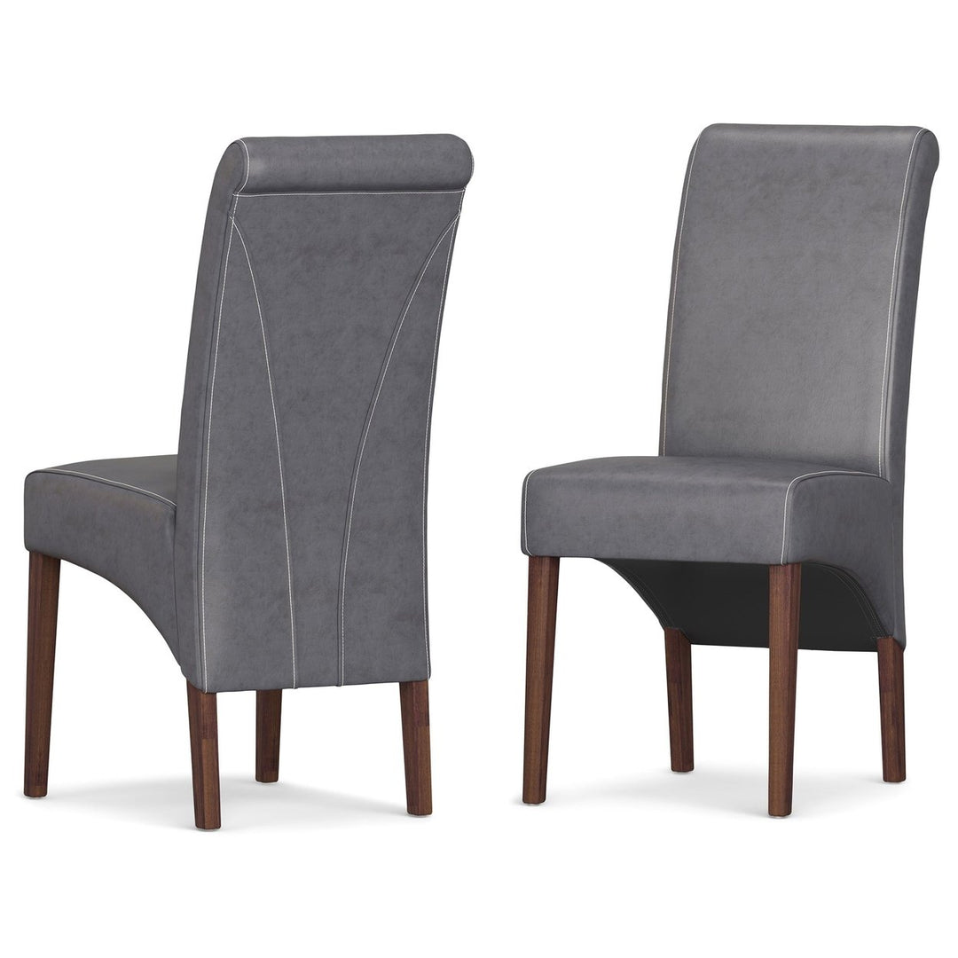 Avalon Dining Chair Set of 2 Faux Leather Curved Back Kitchen Office Seating Image 1