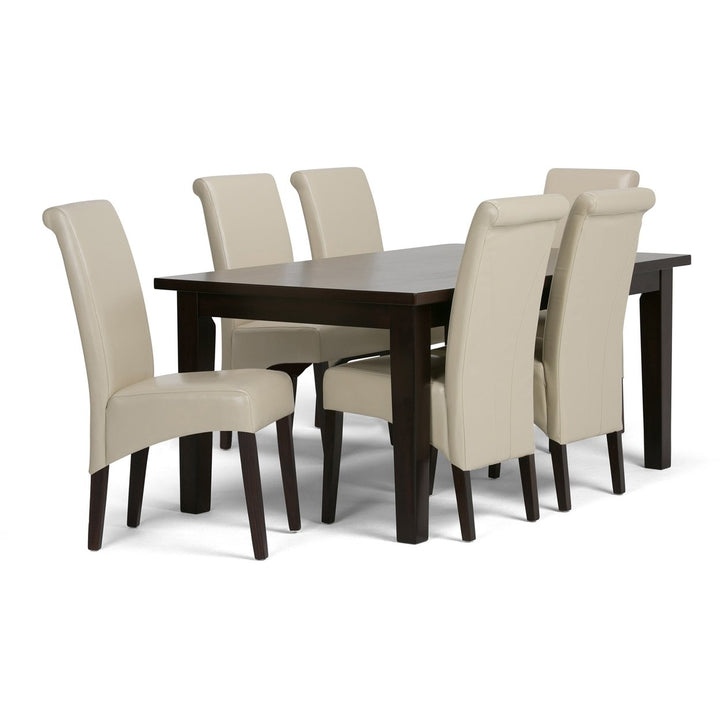 Avalon Eastwood 7 Pc Dining Set Rectangular Table 6 Chairs Rubberwood Brown Image 4