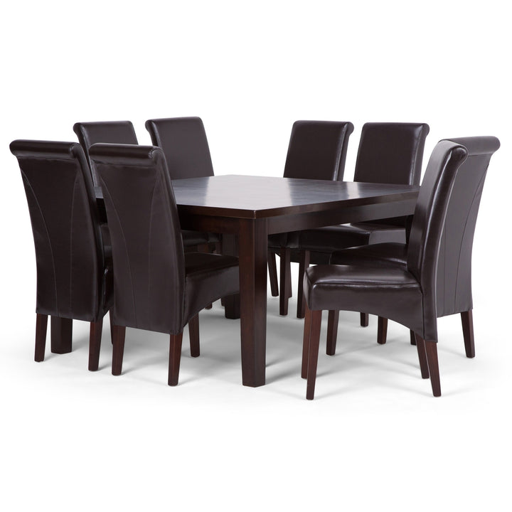 Avalon Eastwood 9 Pc Dining Set Rubberwood Square Table 8 Parson Chairs Image 2