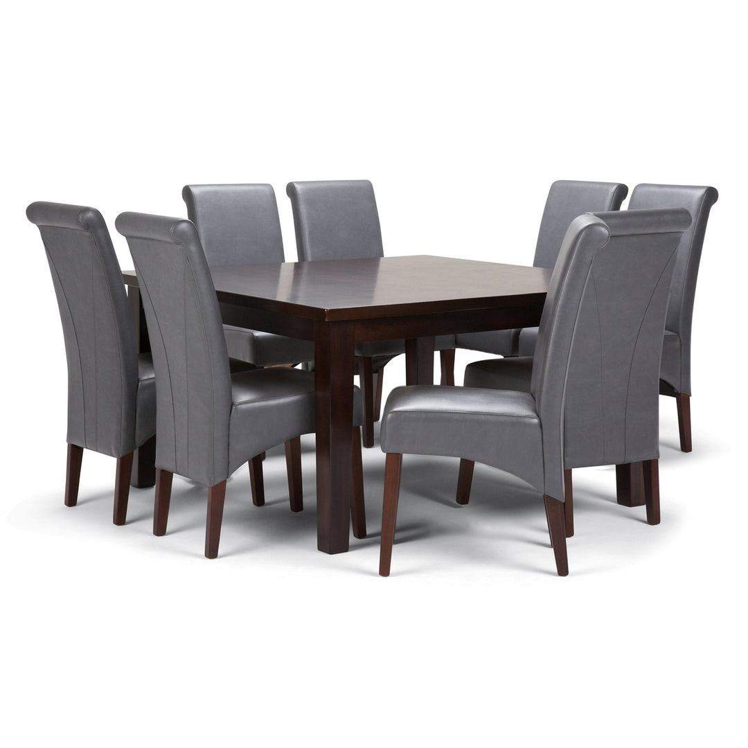 Avalon Eastwood 9 Pc Dining Set Rubberwood Square Table 8 Parson Chairs Image 3