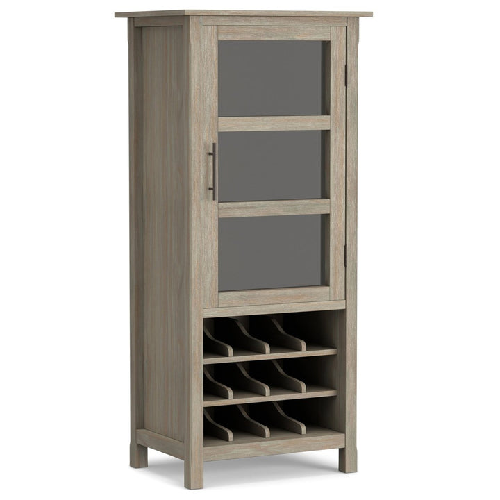 Avalon Wine Rack Solid Wood Cabinet 12 Bottle Storage Adjustable Shelves 50" High Image 1