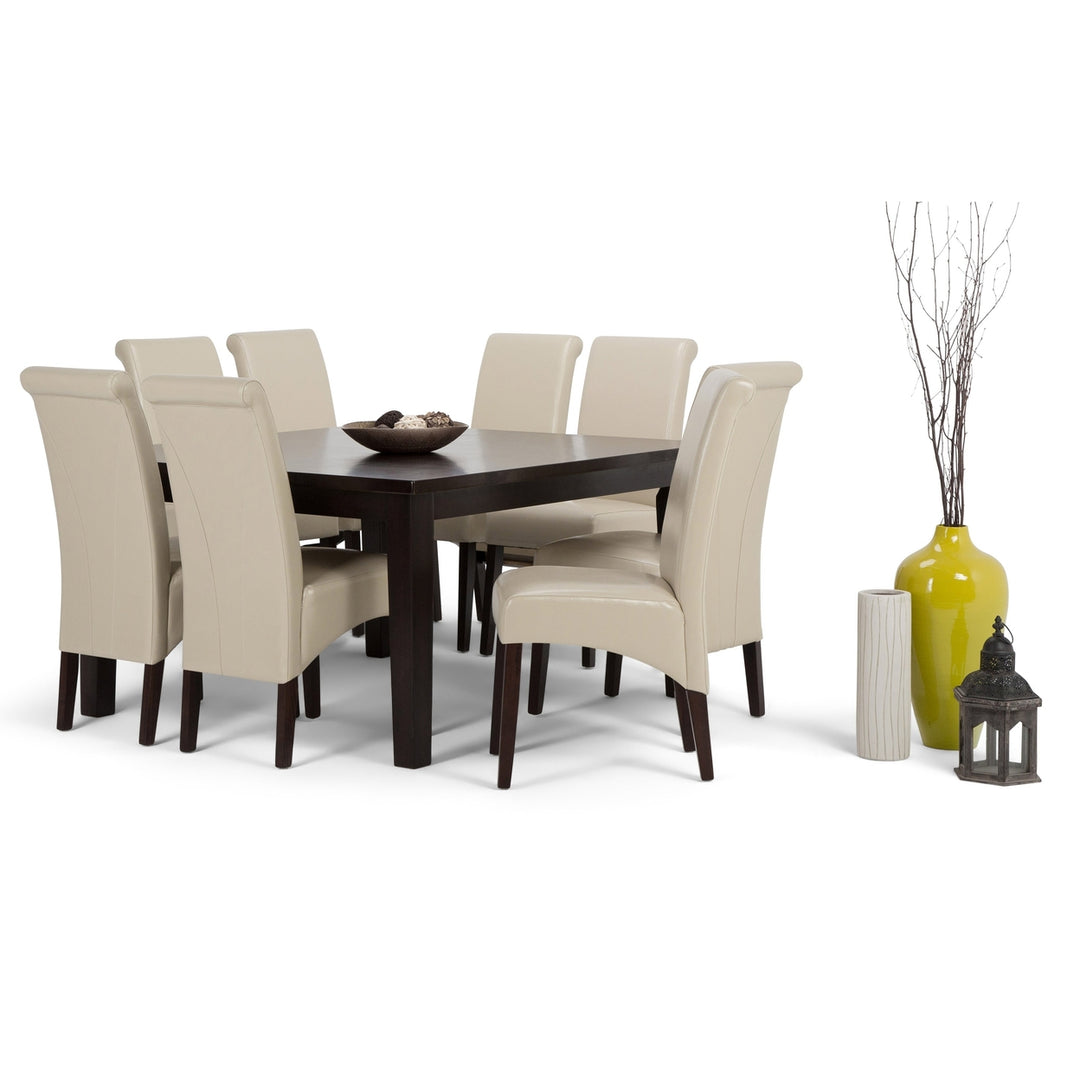 Avalon Eastwood 9 Pc Dining Set Rubberwood Square Table 8 Parson Chairs Image 4