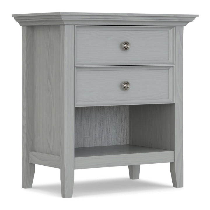 Amherst Bedside Table Solid Wood Nightstand 2 Drawers Open Shelf 16D x 24W x 26H Image 5