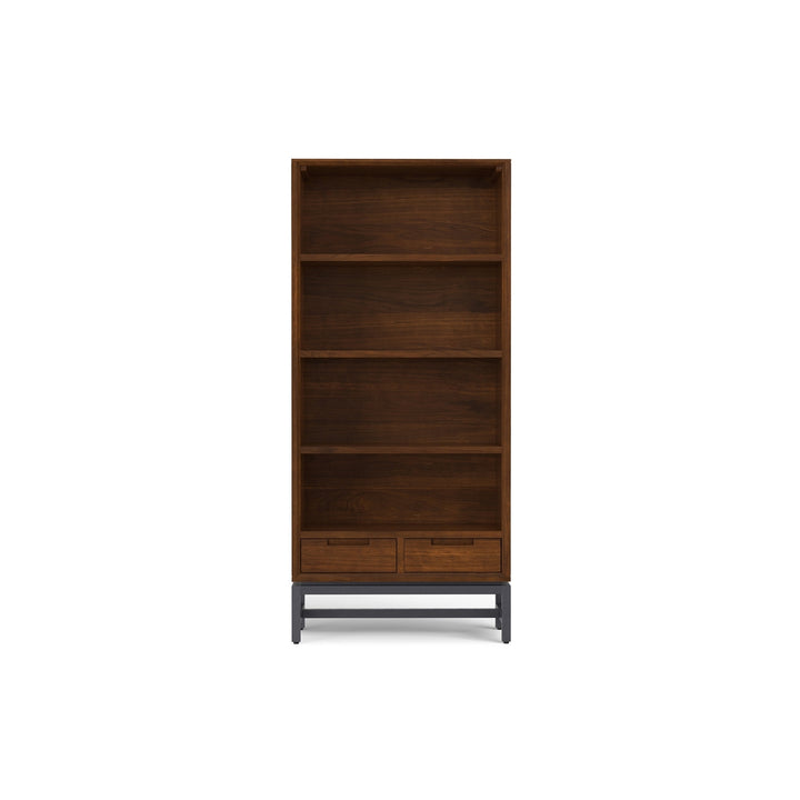 Banting Bookcase Walnut Solid Rubberwood Modern Industrial 30x14x66 Adjustable Shelves Image 3