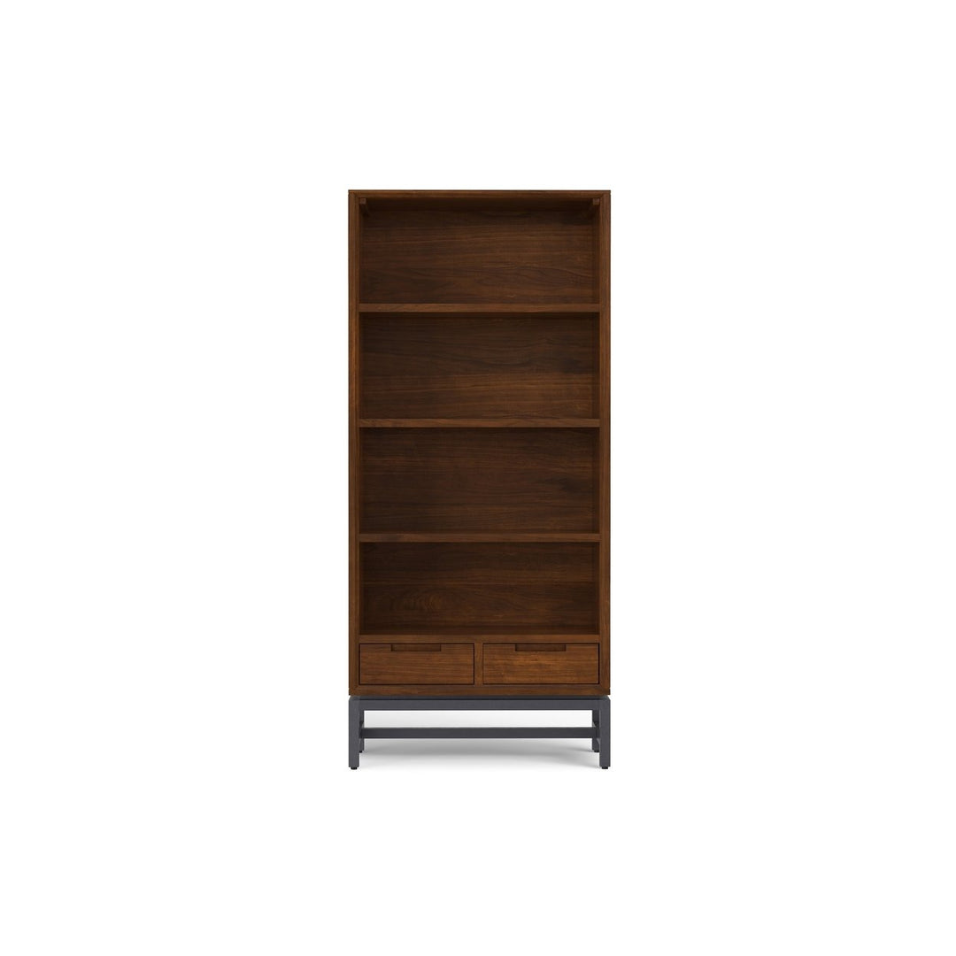 Banting Bookcase Walnut Solid Rubberwood Modern Industrial 30x14x66 Adjustable Shelves Image 3