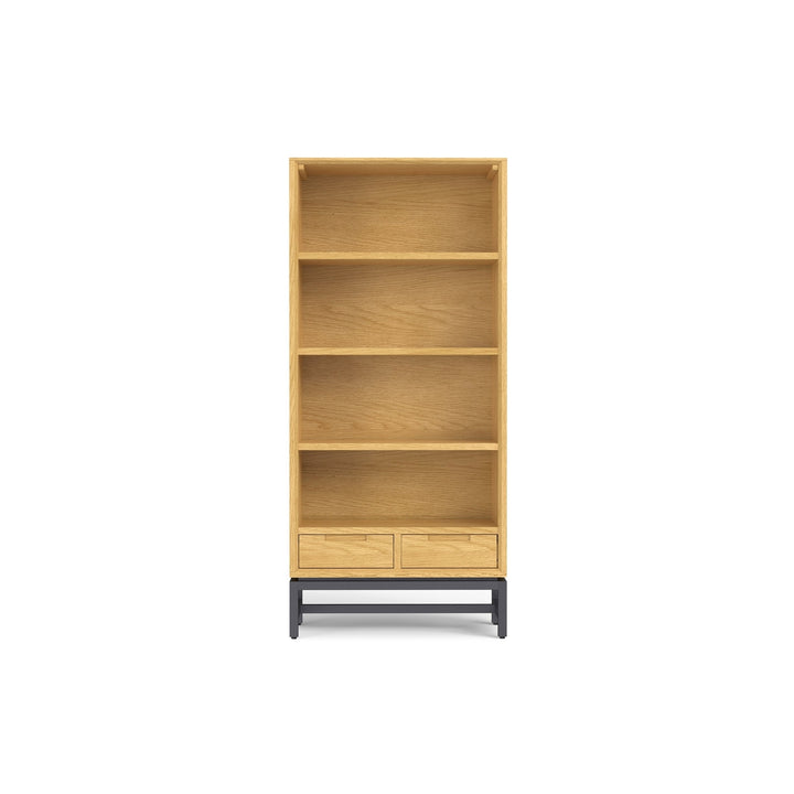 Banting Bookcase Solid Rubberwood Oak 30x14 Modern Industrial Adjustable Shelves Image 3