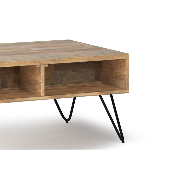 Hunter Small Lift Top Coffee Table Mango Wood 36 inch Industrial Design Storage Image 7