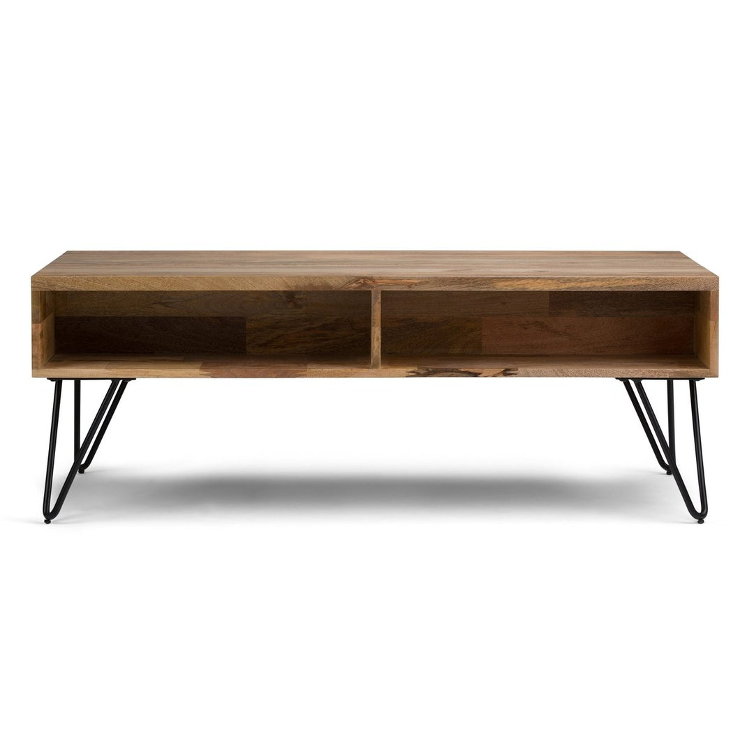 Hunter Lift Top Coffee Table Mango Wood 48 Inch with Storage Industrial Style Image 9