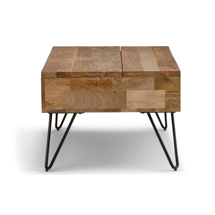 Hunter Small Lift Top Coffee Table Mango Wood 36 inch Industrial Design Storage Image 11