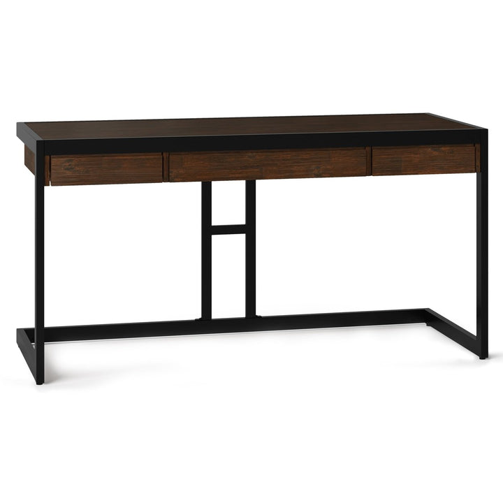 Erina Desk Acacia Wood Industrial 60 Inch with Keyboard Tray and Drawers Image 3