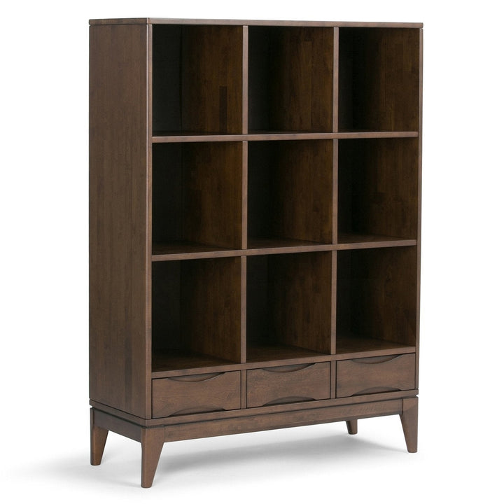 Harper Cube Bookcase Solid Hardwood Mid-Century Modern Storage Cabinet 58"H Image 2