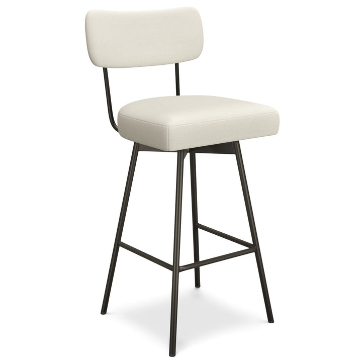 Giselle Swivel Bar Stool Set of 2 Contemporary Cushioned Metal Frame Black Image 1