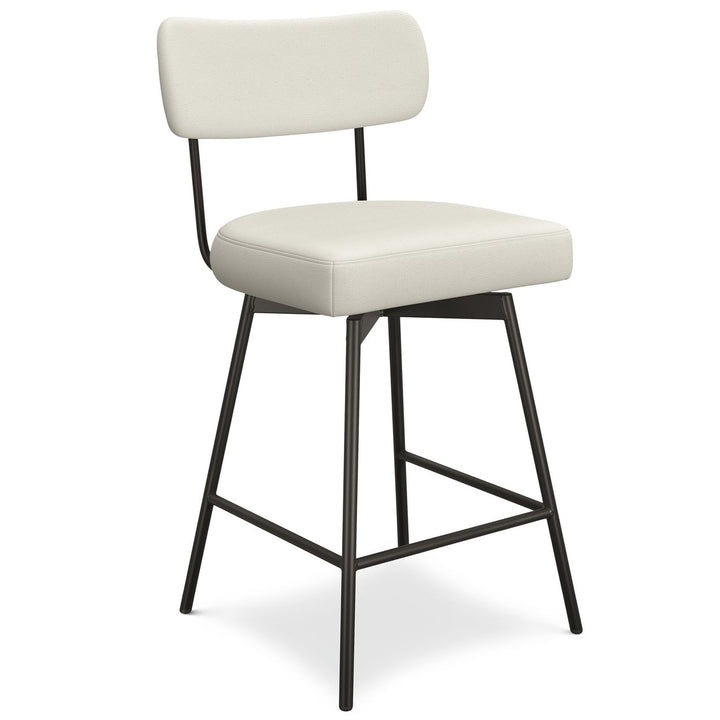 Giselle Swivel Counter Height Stool Set of 2 Modern Kitchen Bar Stools Black Image 1