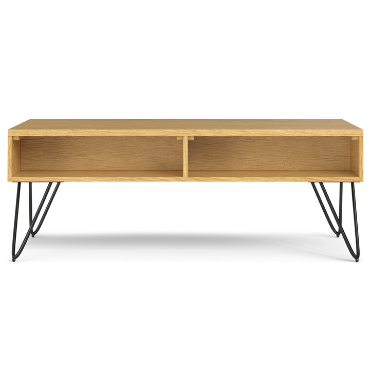 Hunter Lift Top Coffee Table Oak Wood Industrial 24D x 48W x 22H Storage Image 3