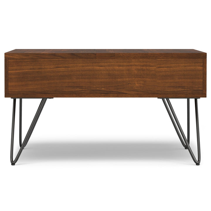 Hunter Lift Top Coffee Table Walnut Industrial Mango Wood Square Design Storage Image 9