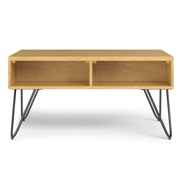 Hunter Lift Top Coffee Table Oak Small Industrial Mango Wood Hairpin Legs Image 5