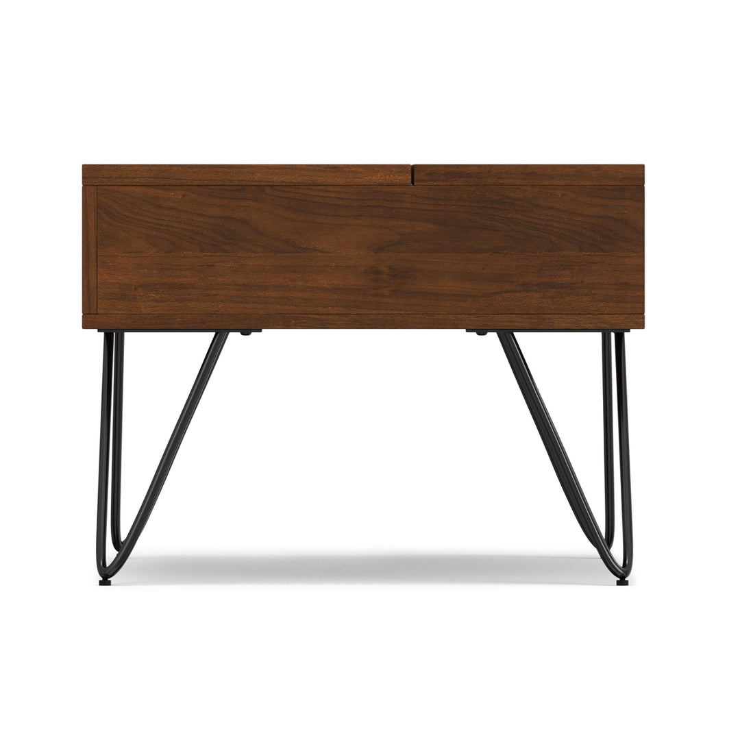 Hunter Coffee Table Lift Top Walnut Small Storage Mango Wood Hairpin Legs Image 11