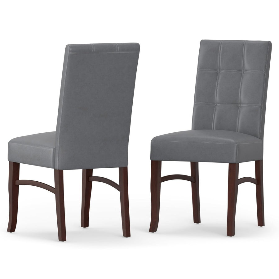 Ezra Delux Dining Chair Set of 2 Upholstered Fabric Tapered Legs 26in D Image 1