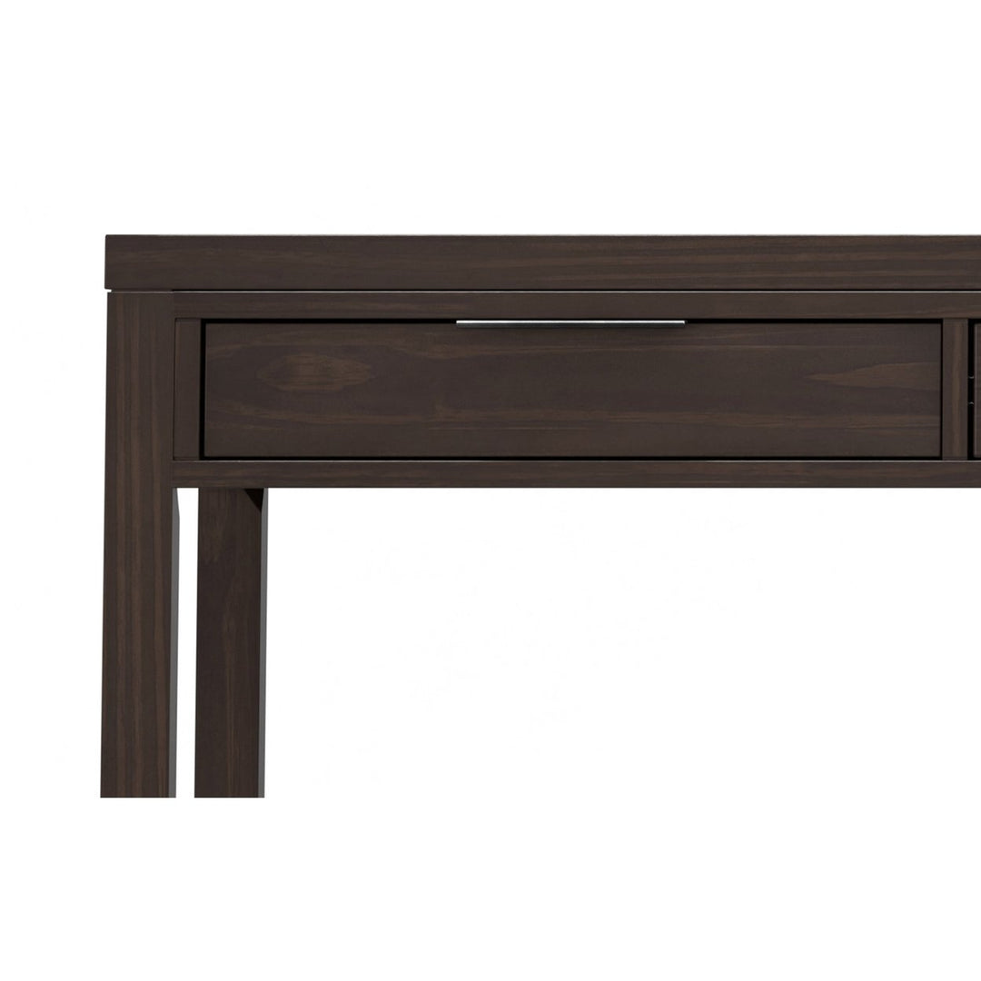 Hollander Wide Desk 72 inches Solid Wood Modern Workspace with Storage Drawers Image 6