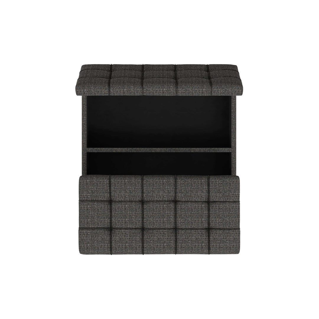 Harrison Large Square Coffee Table Storage Ottoman in Tweed Style Fabric Image 6