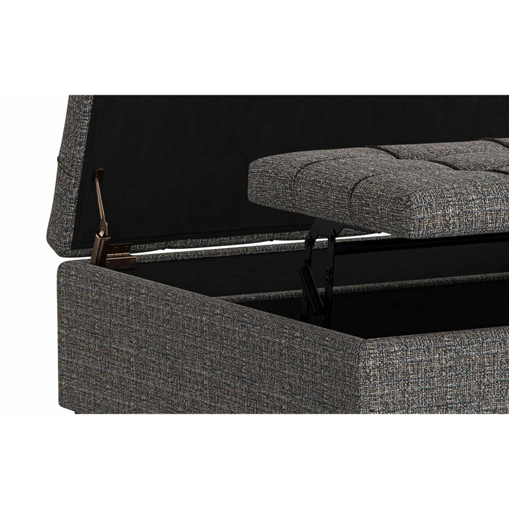 Harrison Large Square Coffee Table Storage Ottoman in Tweed Style Fabric Image 8