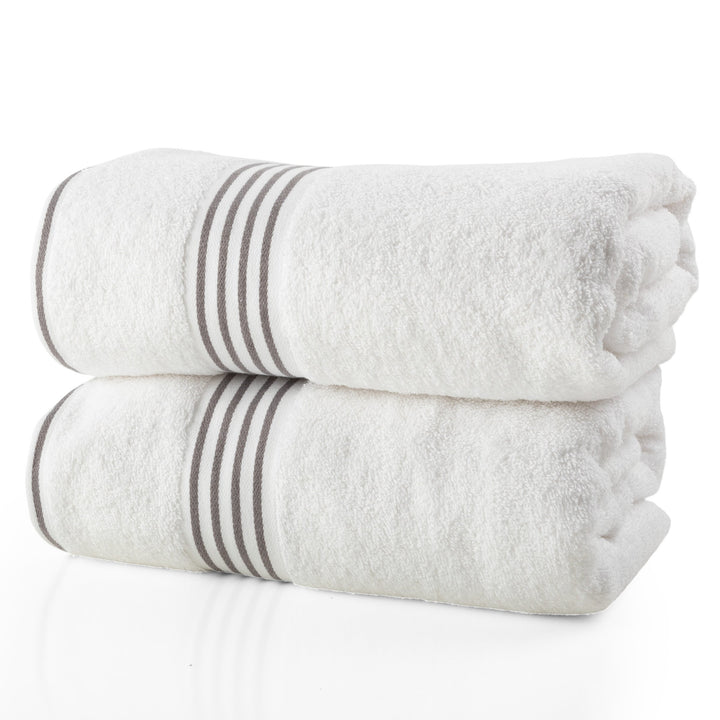 2PC Bath Towels 100% Cotton Towel Set 35x70in Extra Large Bath Towels Absorbent Image 5