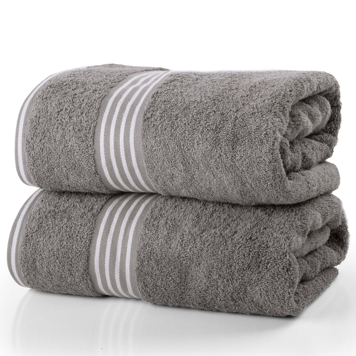 2PC Bath Towels 100% Cotton Towel Set 35x70in Extra Large Bath Towels Absorbent Image 1