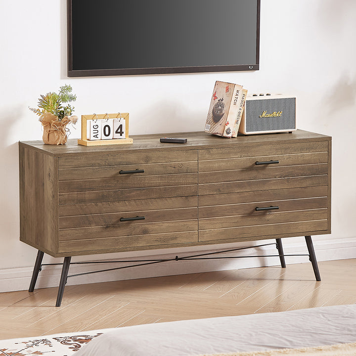 Hommoo Spacious Top Storage Cabinet Dresser, Chest of Drawers, Perfect for TV, Photos and Decorations Image 4