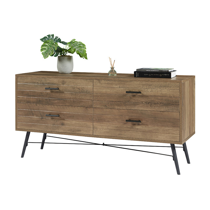 Hommoo Spacious Top Storage Cabinet Dresser, Chest of Drawers, Perfect for TV, Photos and Decorations Image 7