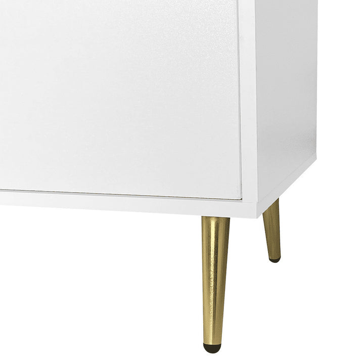 Hommoo White and Gold Chest of Drawers, Elegant Storage Cabinet Dresser with 7 Drawers Image 7