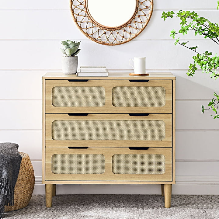 Hommoo Stylish Drawer Dresser, 3 Large Drawers, Waterproof MDF Surface, Perfect Storage Cabinet Image 1