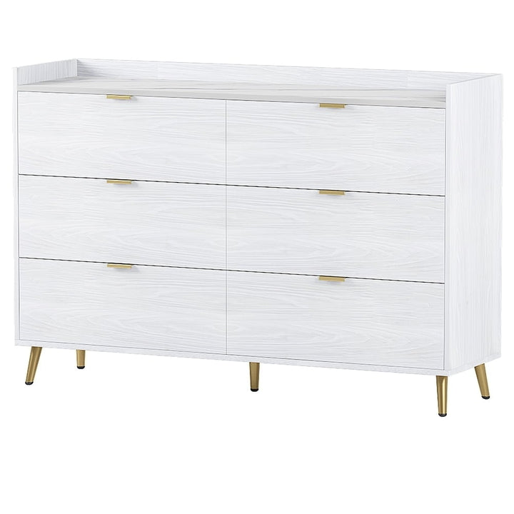 Hommoo 6-Drawer Dresser for Organizing, Sturdy MDF+Metal, Ideal for Bedroom Storage Needs Image 3