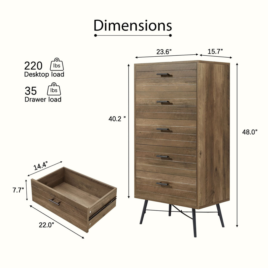 Hommoo Stylish Chest of Drawers with Particle Board Construction, Easy to Maintain and Long-Lasting Image 3